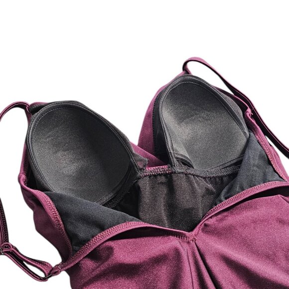 Profile by Gottex One Piece Wrap Swimsuit, Flattering,Wireless, Purple, Size 8 - Picture 3 of 7